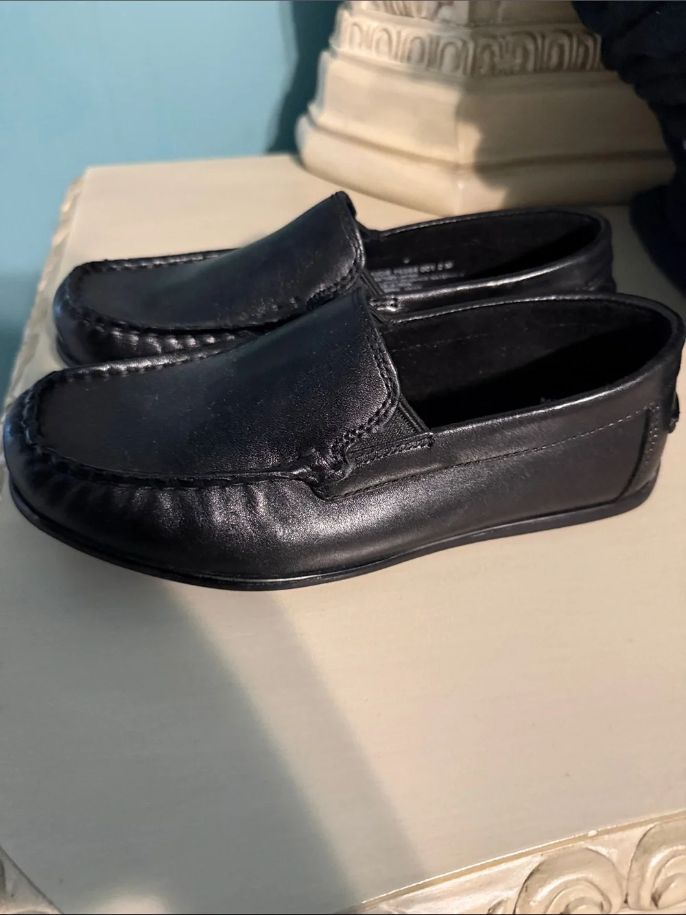 Florsheim Black Leather Slip-On Kids Dress Loafers